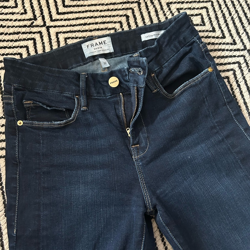 Frame Le Crop Mini Boot Side Split Jeans Size 25 - image 6